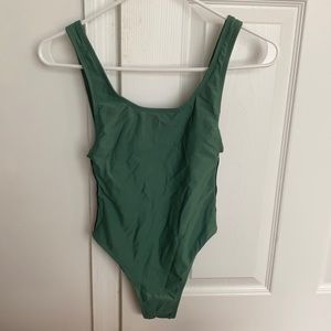 Green one piece bathing suit